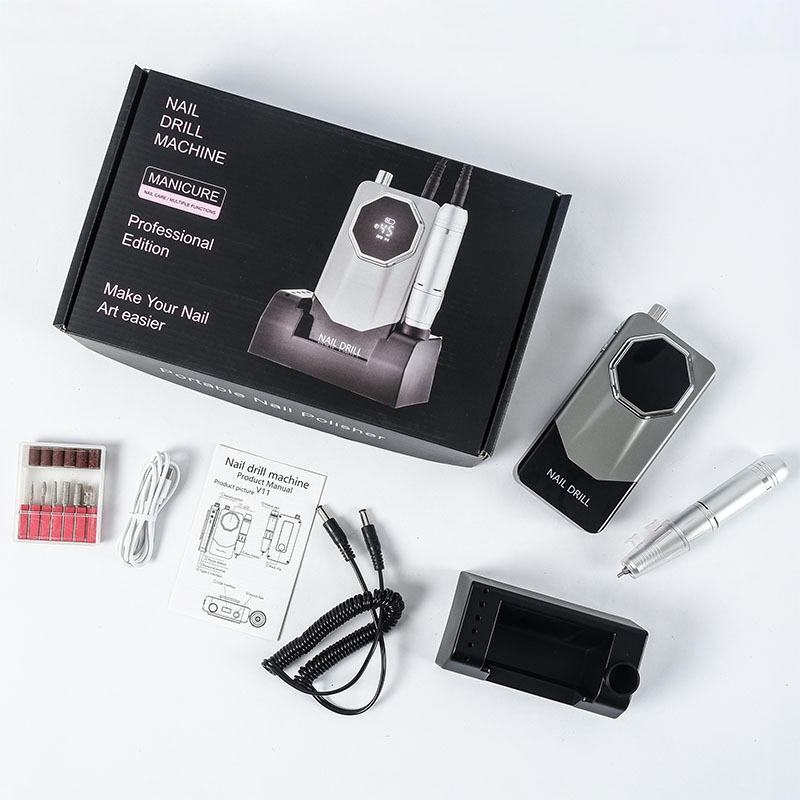 Amoladora de uñas portátil para tienda de uñas 45000 rpm amoladora de uñas eléctrica pulido V11 amoladora de uñas