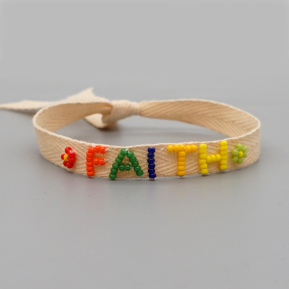 Simple Bohemian Ribbon Rainbow Love Letter Bracelet display picture 76