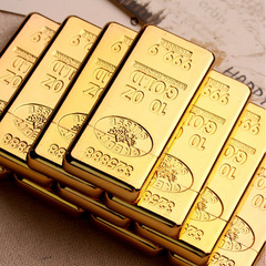 Ultra-thin gold brick gold bar lighter creative gold block inflatable personalized flint sandpaper open-flame jewelry store gift