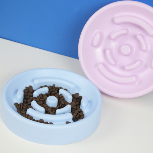 Dog Slow Feeding Bowl Anti-Choking Medium/Small Dog Slow Feeding Plate Dog Bowl Anti-Toppling Round Thickened Pet Diningware Slow Feeding Bowl