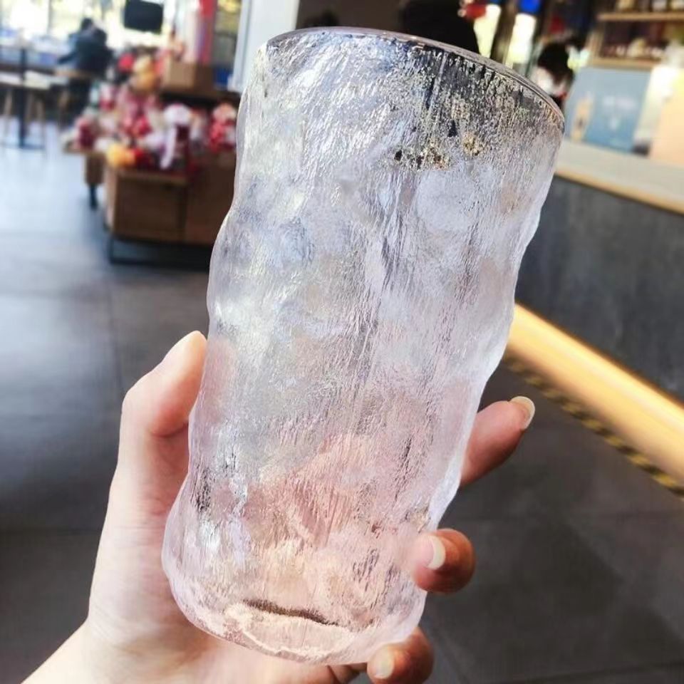 冰川杯簡約風高顏值杯子酒杯家用水杯冷飲杯啤酒杯茶杯玻璃杯批發