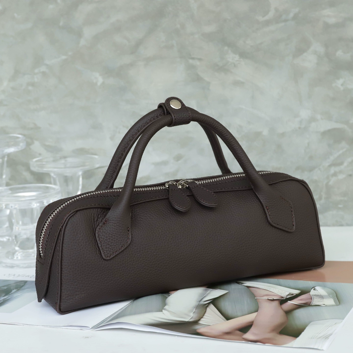 Кожаная ручная вместительная одно- bag