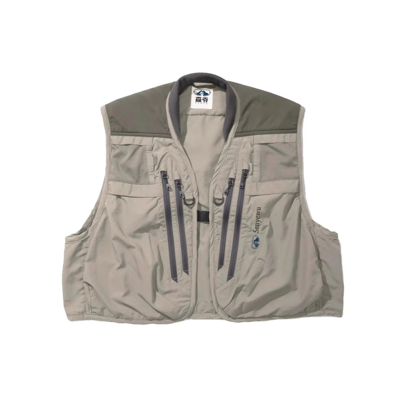Outdoor Trendy Brand Collar Vest Breathable Vest Men's and Women's Loose Casual Photography Camping Pocket Fishing Jacket
