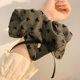 Korean Style Gentle Lace Square Scarf Large Intestine Hair Ring for Women High-grade Sense Oversized Hair Tie Rubber Tendon Hair Rope Hair Accessories