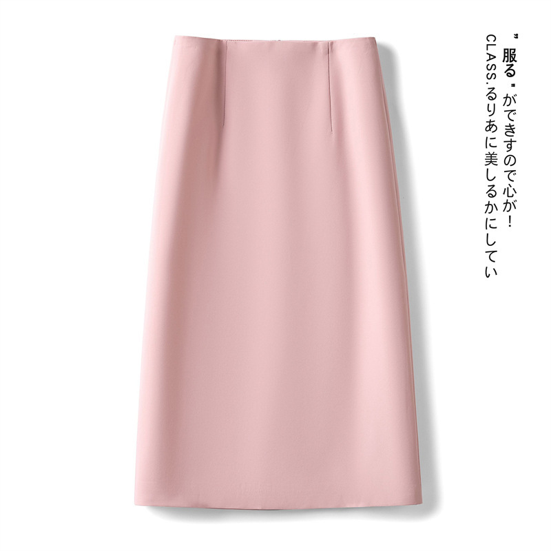 a字半身裙女秋冬2025新款高腰显瘦毛呢中长款裙子黑色包臀直筒裙|undefined