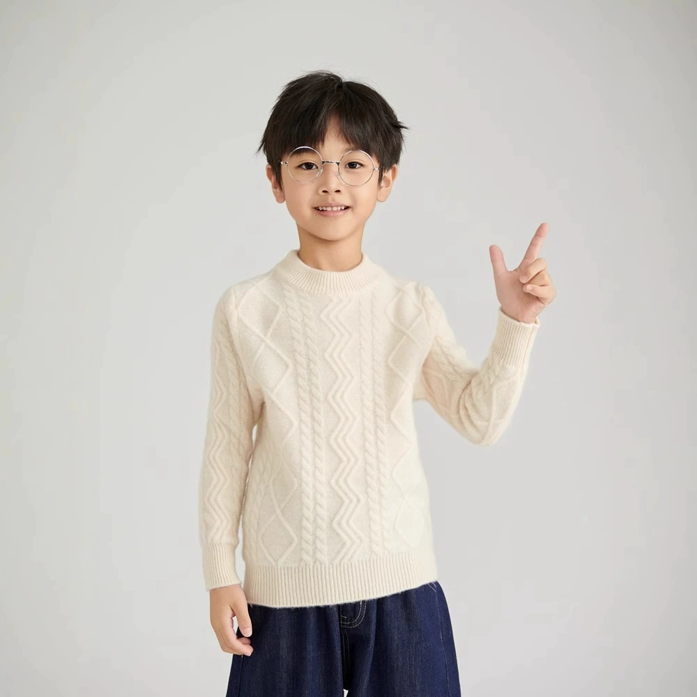Шерстяной demi-season knitted свитер для мужчин и женщин, детская одежда, высокий воротник, увеличенная толщина