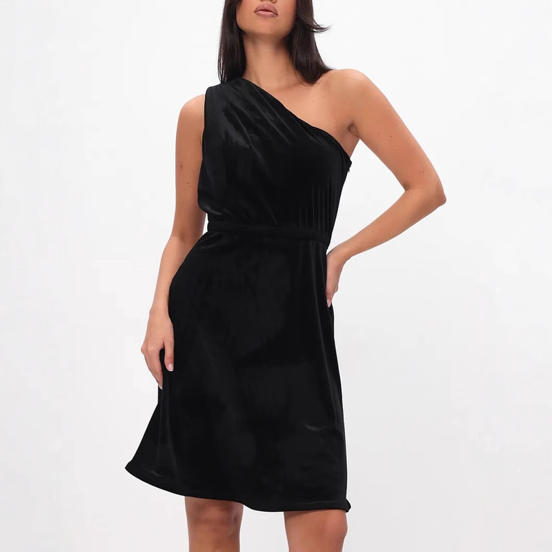 European and American Cross-border Women's Spring and Summer Slant Collar Sleeveless dress Women's Sexy Cocktail Evening Dress dress European and American Cross-border Women's Spring and Summer Slant Collar Sleeveless dress Women's Sexy Cocktail Evening Dress dress