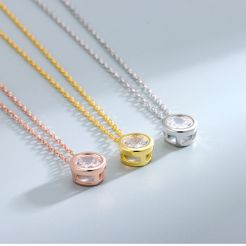 泡泡镶钻项链小众高级感S925纯银镀18K欧美ins风饰品简约轻奢