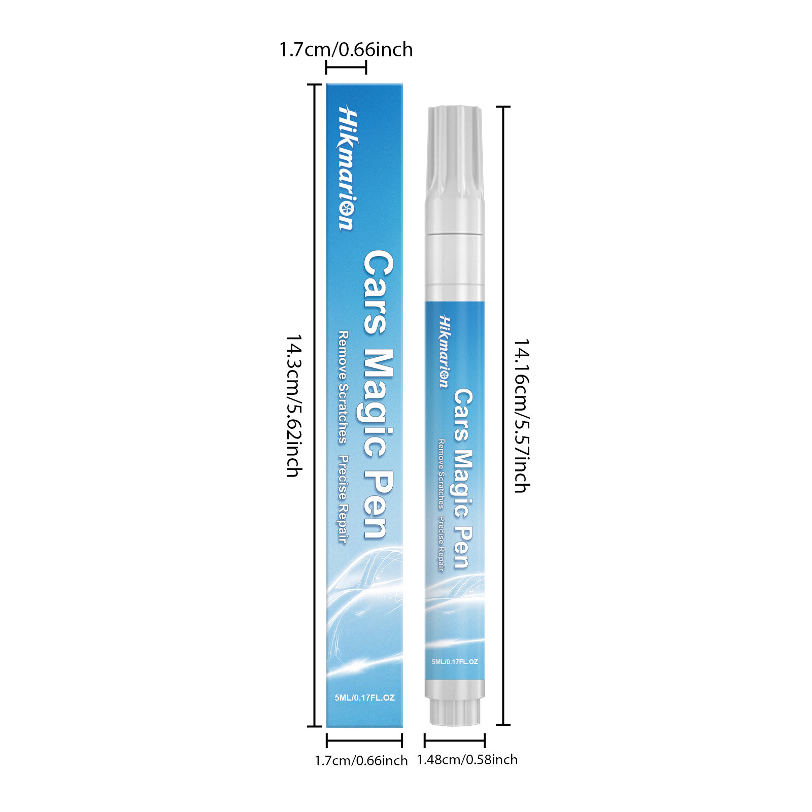 Cross-Border Foreign Trade Full English Version Hikmarion Car Light Scratch Repair Pen Paint Scratch Refurbishment Touch-Up Pen