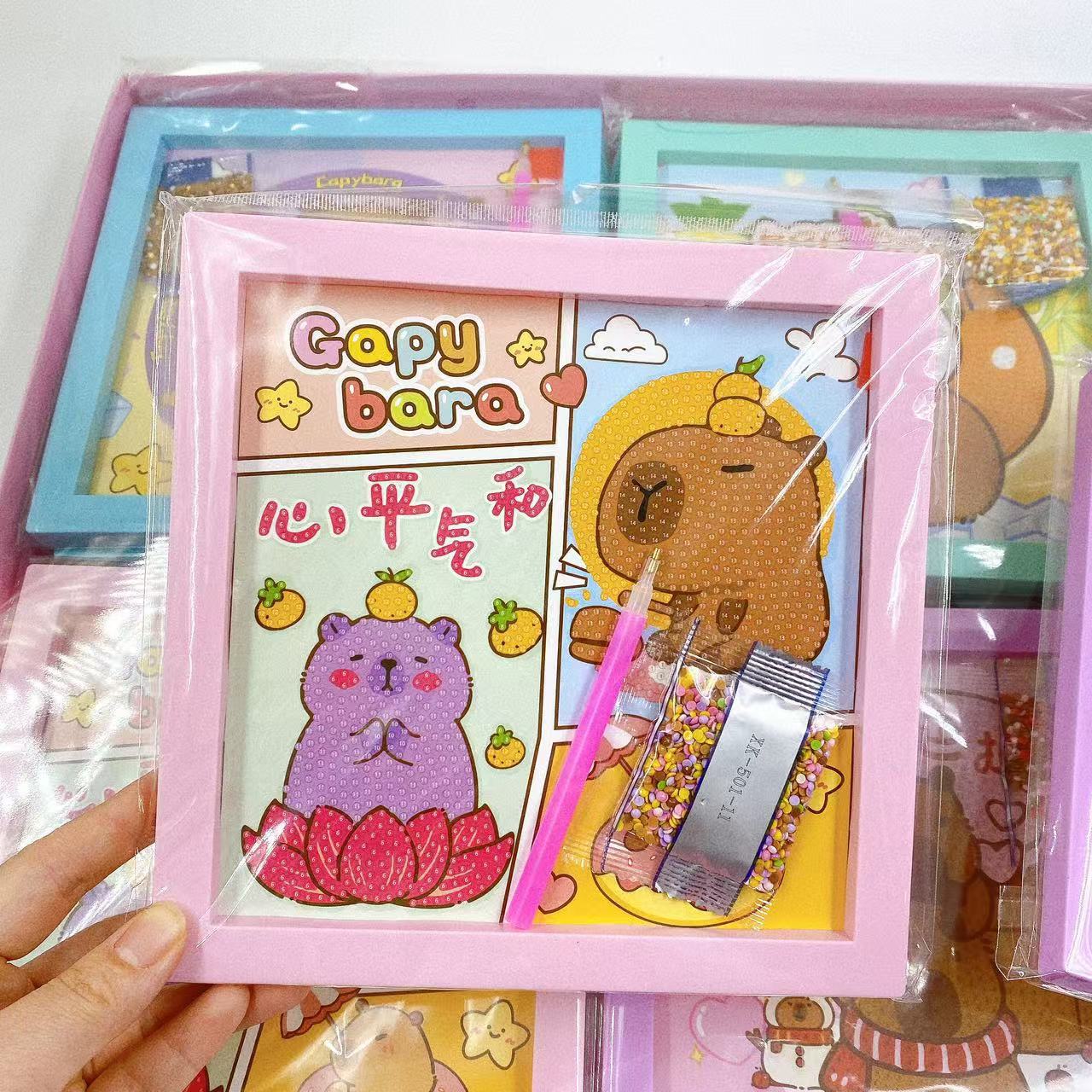 Dibujos animados para niños lindos dibujos de diamantes 20 * 20 cm pegatinas de diamantes hechas a mano puzzle DIY creativo marco de diamantes