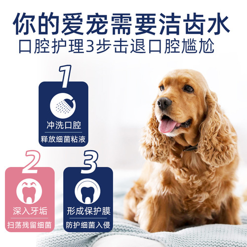 Ferret scented pet mouthwash, dog and cat oral cleaning products, bad breath and tartar removal pet tooth cleaning water