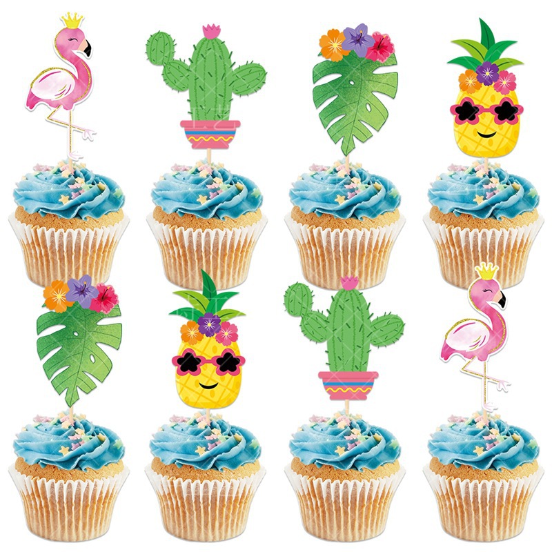 Amazon Hawaiian Summer Party Cake Decoration Inserte Tropical Beach Party Decoration Cake Plugin