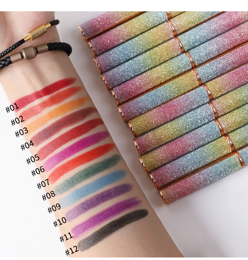 VIBELY Foreign Trade Starry Sky Shining matte Lipstick, non-stick cup, non-fading, small diamond heel Lipstick, cross-border wholesale Specification drawing