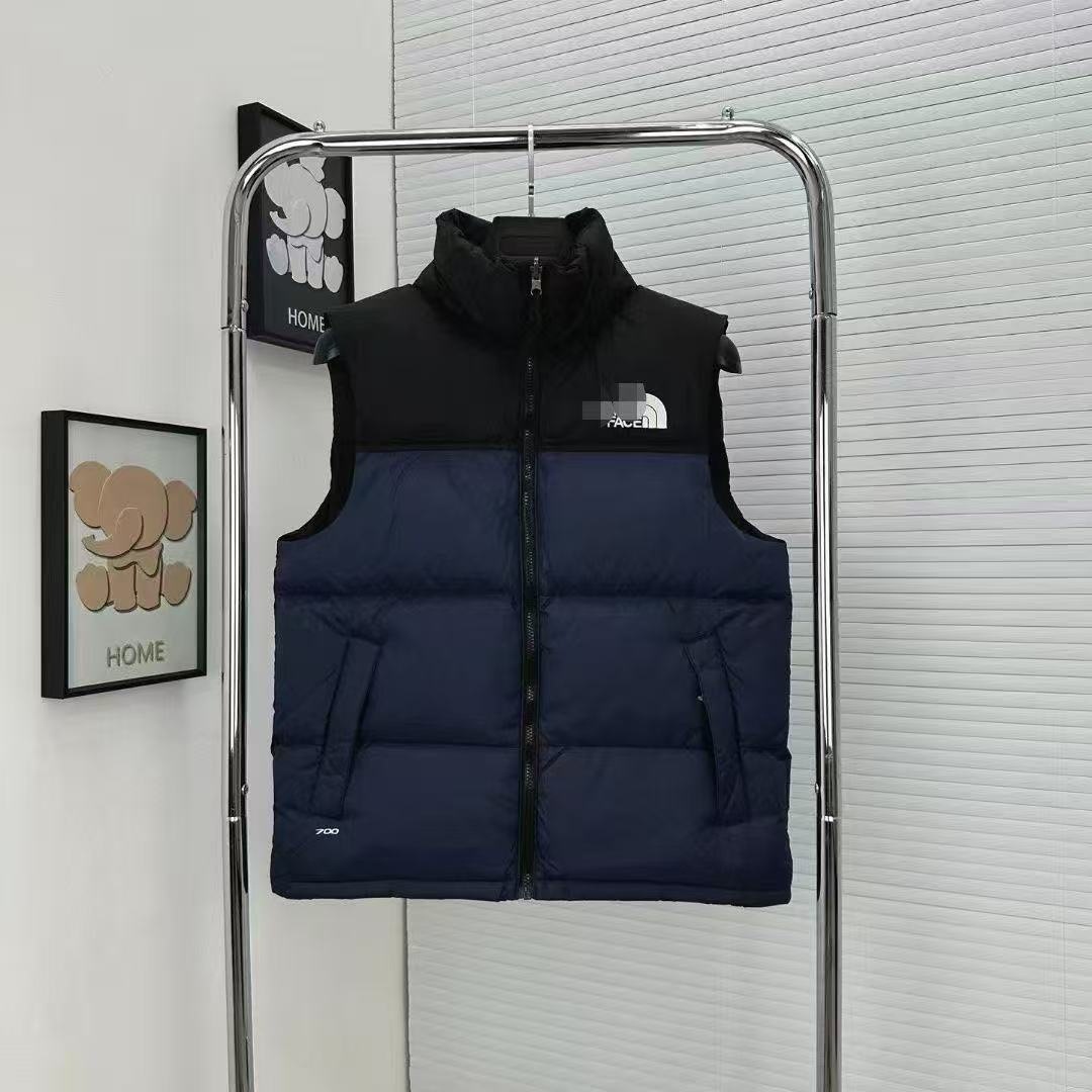 El mismo chaleco de algodón de cuello alto de la familia del norte, las mujeres se mantienen calientes en otoño e invierno, abrigos sin mangas, moda y chalecos de hombro de pareja. image 10