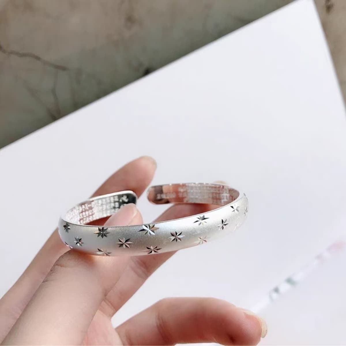 Nueva pulsera de plata gypsophila Regalo de vacaciones