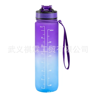跨境运动水壶塑料水杯大容量弹跳盖吸管SK亚马逊PC爆款礼品太空杯