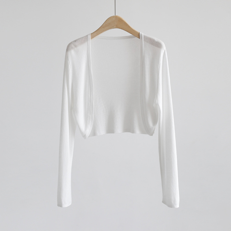 2024 Autumn Ice Silk Cardigan Long Sleeve Buttonless Shawl Ultra-Thin Knitted Sun Protection Shirt Slim Fit Outerwear Women's Air Conditioning Shirt Collar 2024 Autumn Ice Silk Cardigan Long Sleeve Buttonless Shawl Ultra-Thin Knitted Sun Protection Shirt Slim Fit Outerwear Women's Air Conditioning Shirt Collar