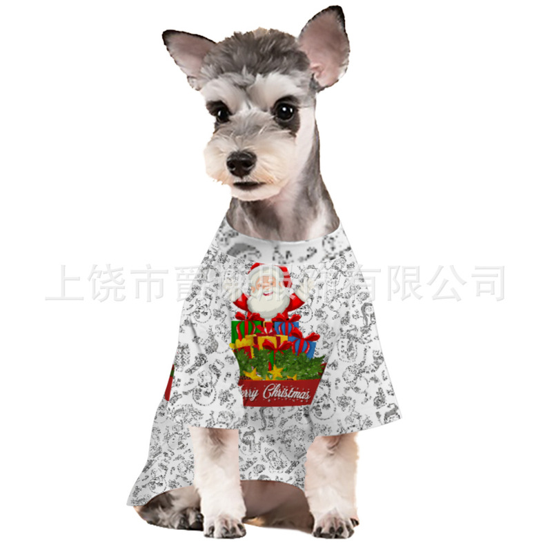 跨境新款家居服圣诞老人印花外贸时尚睡衣宠物狗服装人狗亲子套装|undefined