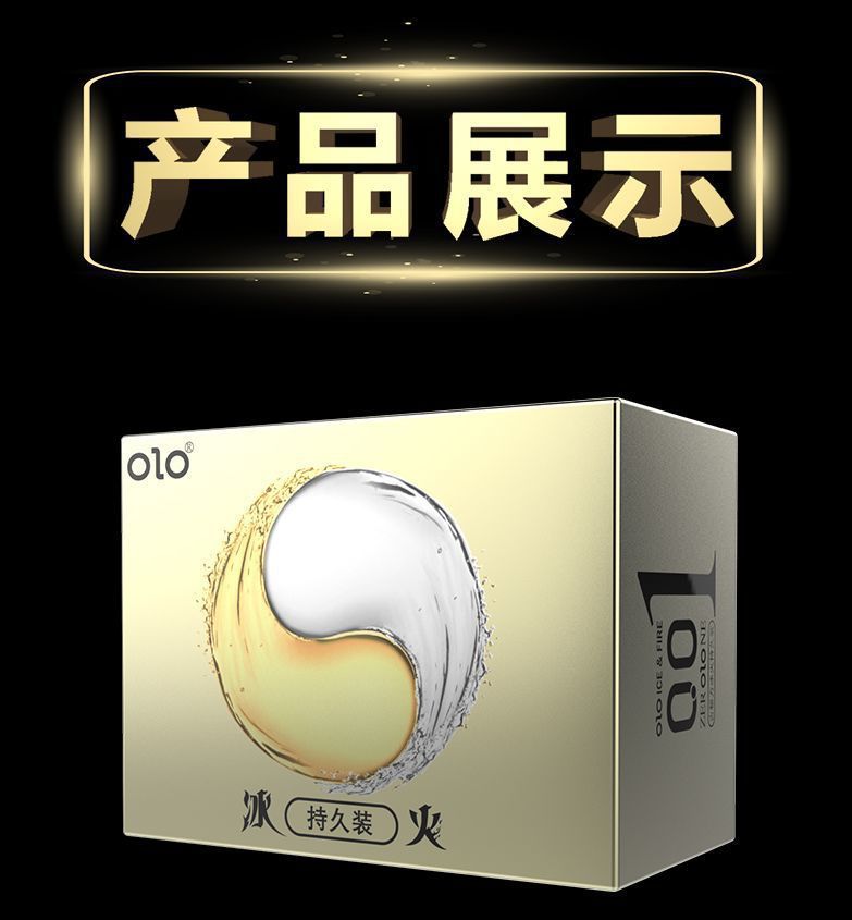 OLO Delay Ejaculation Condoms, Hyaluronic Acid Lubricated, Ice and Fire, 10-Pack — detail image 19