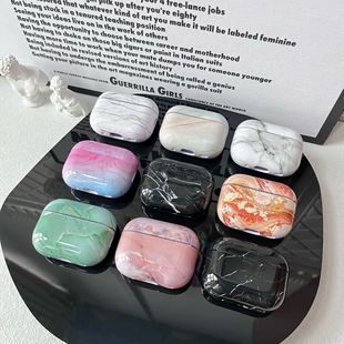 Foreign trade hot sale marble earphone case suitable for AirPodsPro2 earphone protective case PC all-inclusive earphone case
