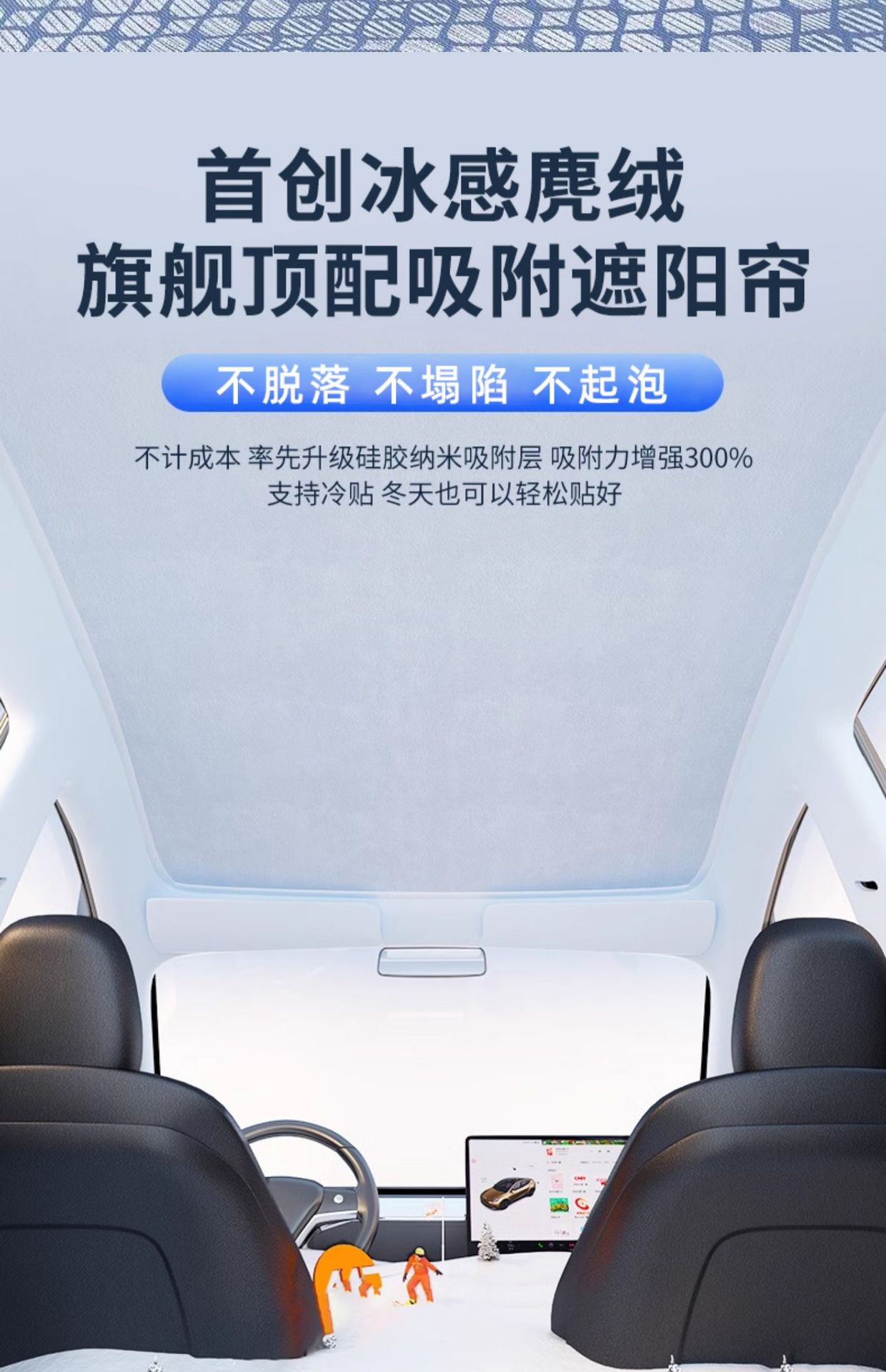 Suitable for Mercedes-Benz Glc300 Sunshade, C260L Sunroof, Gla Sunshade, E300 Roof Sunshade, Electrostatic Adsorption