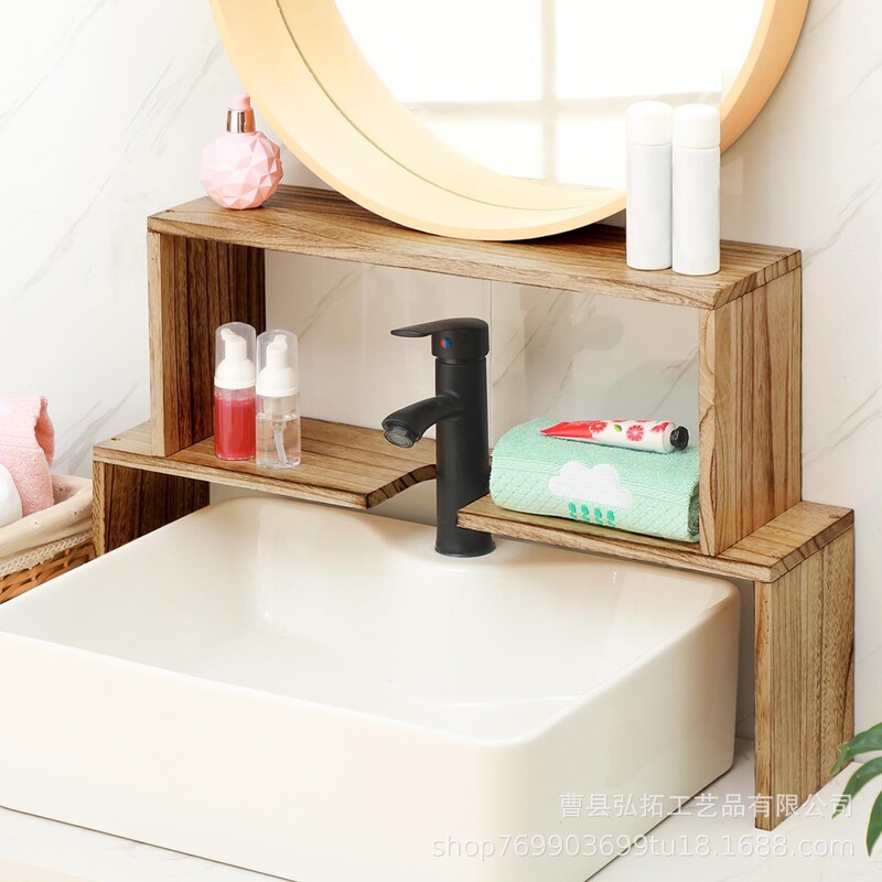 Bathroom Sink Rack Organizer Faucet Kitchen Seasoning Countertop Storage Rack Soap Cosmetic Storage Dressing Table