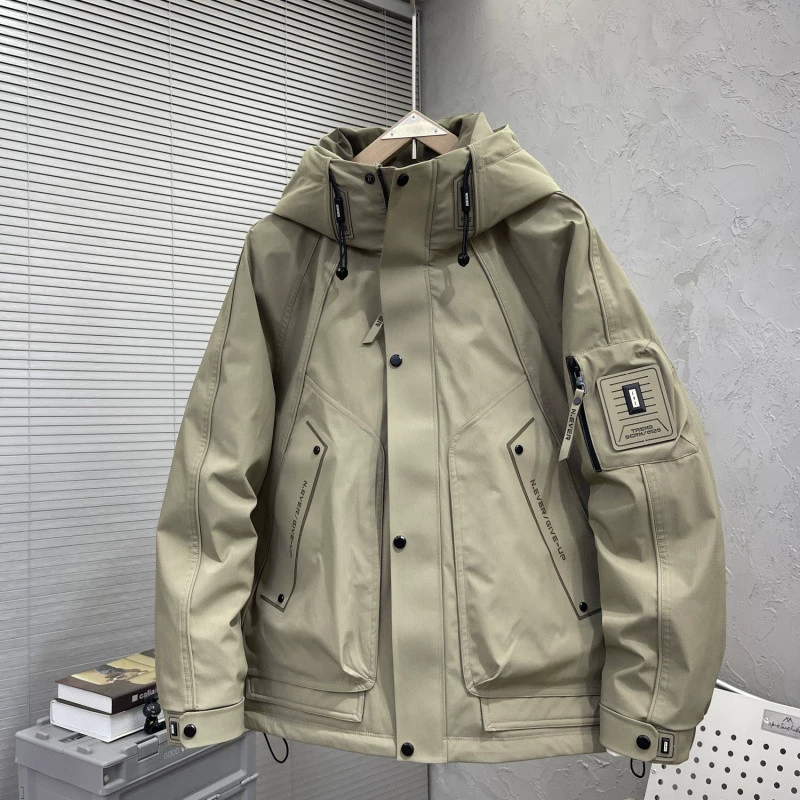 Дизайнерское чувство ветрозащитное усилие мужской зимний 2024 новый утолщенный прилив бренд досуг холод с капюшоном теплая куртка
