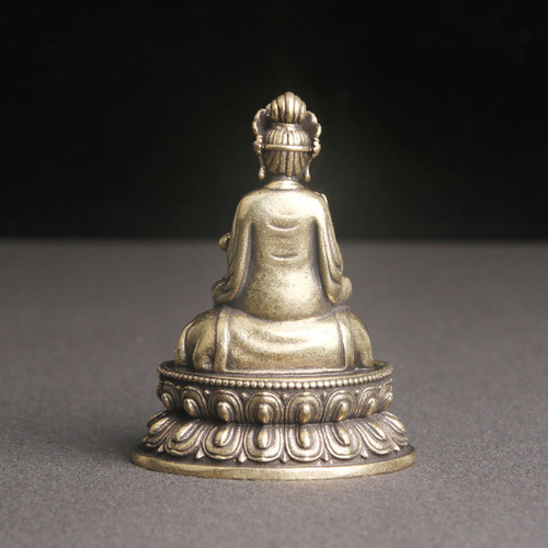 Retro brass Puxian Bodhisattva Buddha statue desktop ornaments religious worship statues handicrafts ornaments old copper wholesale