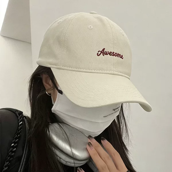 Small Head Circumference Hat for Women, Deep Crown That Makes the Face Look Smaller, Korean-Style Embroidered Baseball Cap, Hard Brim, Shallow Brim, Children's Sun Protection Hat, Parent-Child Matching