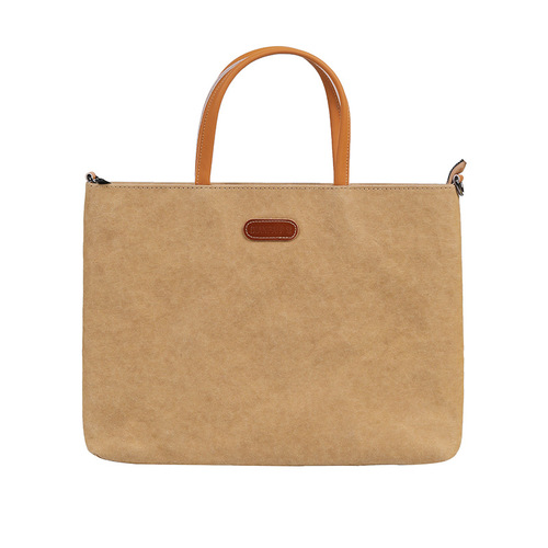 Washed kraft paper notebook liner bag suitable for Apple 14-inch shoulder crossbody large capacity laptop bag