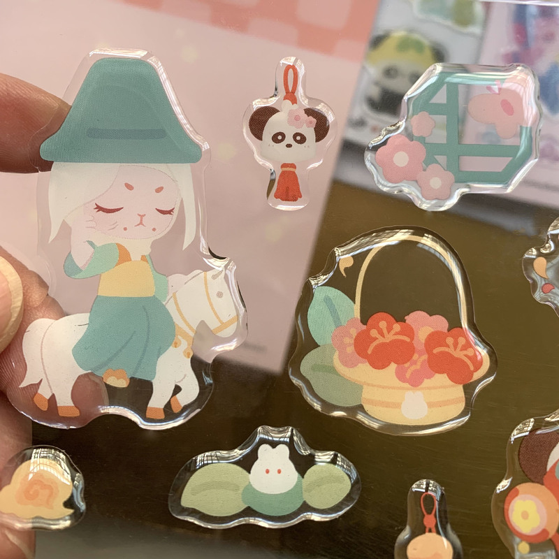 Source factory can set the drop glue sticker hand account sticker drop plastic label color printing cartoon LOGO