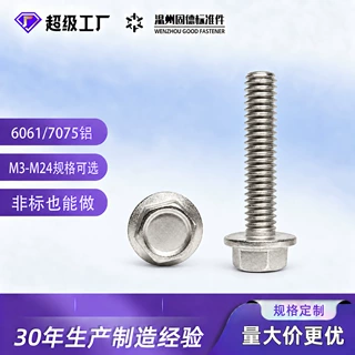铝合金法兰螺栓凹脑平底外六角高强度2024全牙非标定制铝材质螺丝