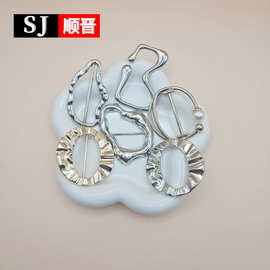 潮流金属异形腰扣风衣腰卡皮带扣大衣扣日字扣八字扣丝巾装饰卡扣