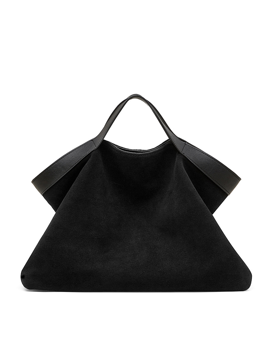 Retro Matte New Season Shoulder Bag Large Capacity Premium Texture Commuter Tote Bag Genuine Leather Women's Contrast Color Crossbody Bag - Thumbnail 6