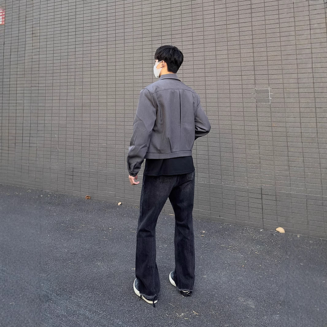 Veste courte, style printemps et automne pour hommes, haut de gamme et cool, épaulettes, col à revers, maillot de baseball à épaule avant_voghion.com