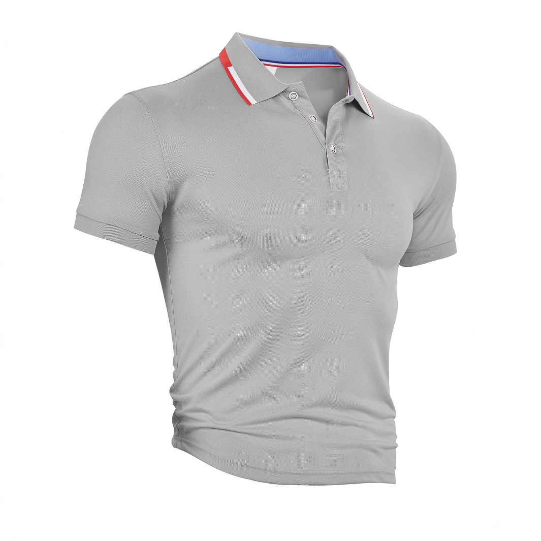 Europa y Estados Unidos transfronterizos hombres camisas de polo de manga corta Amazon de verano deportivo casual de color sólido con solapa de secado rápido camisa de polo