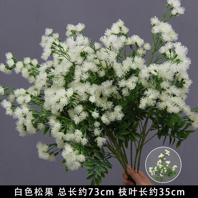 Bodas de flores de seda de imitación blanca flores falsas decorativas floral sala de bodas floral hogar ramo único camino de introducción de flores