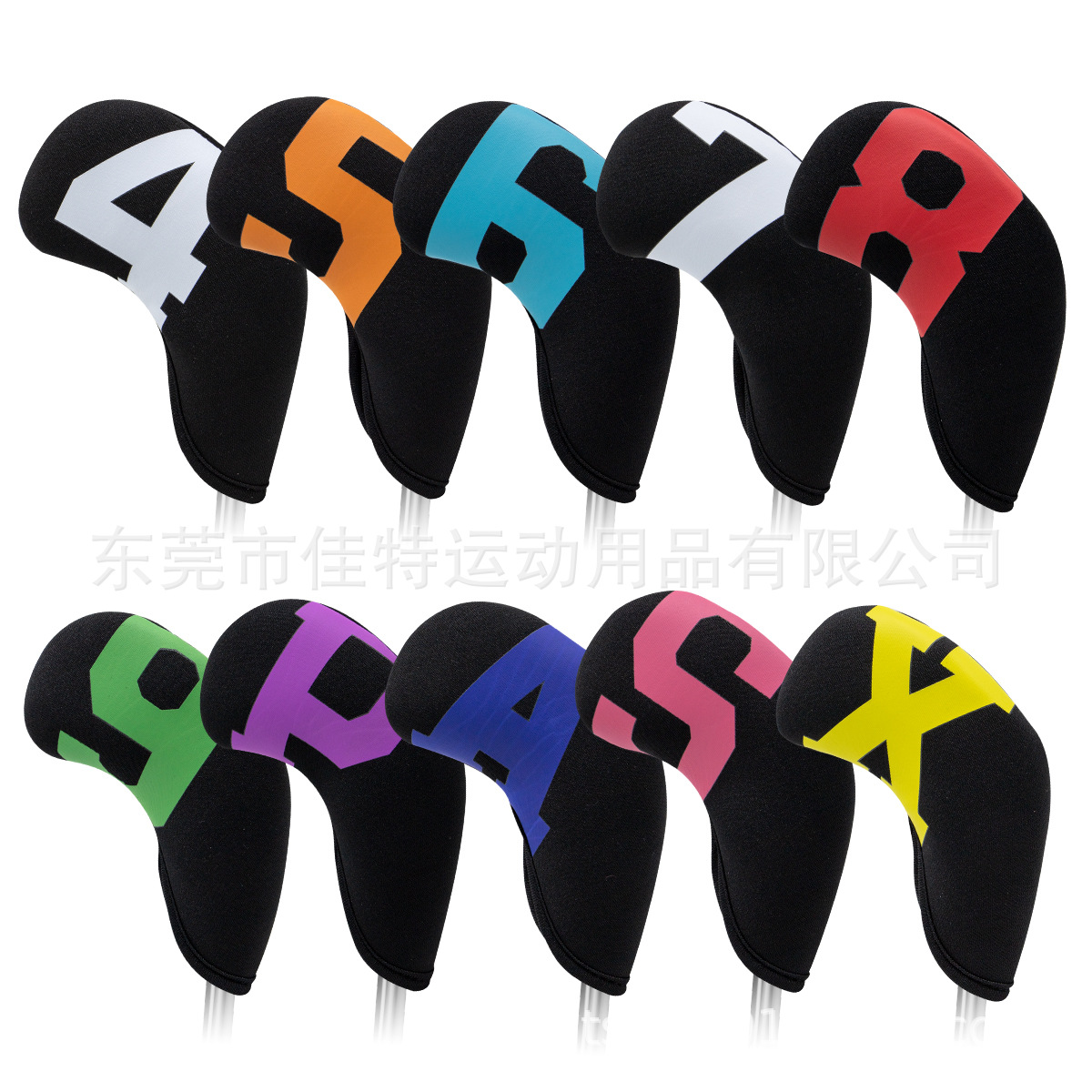 thumbnail image 1 of Material de buceo, juego de hierro de golf 4-9PSAX, cubierta de cabeza de hierro de Golf, universal, negro, 10 Uds., 1 of 2