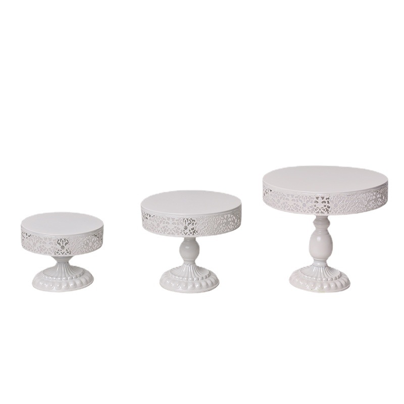 Amazon de tres piezas de hierro mesa de postre decoración soporte de exhibición bandeja de pastel de té merienda stand de comida fría mesa de descanso de té image 6