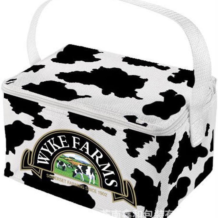 帆布便当冰包 保冷保温包野餐袋 条纹款午餐包 带拉链饭盒包爆款