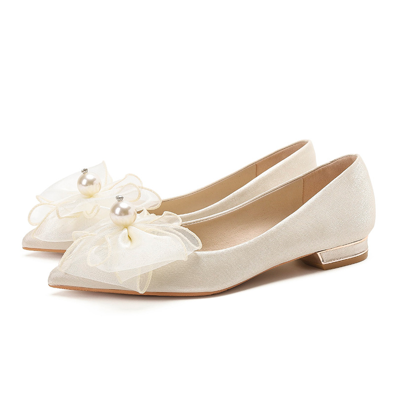 Chaussures de fiançailles pour enfants, femmes enceintes, chaussures simples à semelle plate, pieds non fatigants, robe de mariée princesse haut de gamme, chaussures de mariée_voghion.com