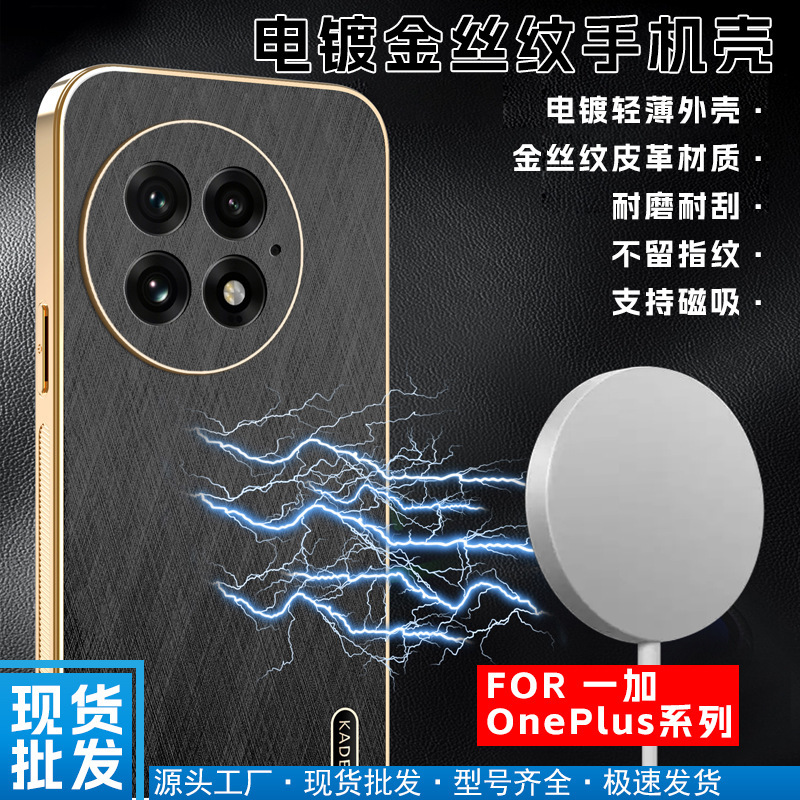 Suitable for Oneplus 1+13 Electroplated Magnetic Case Oneplus 12 Oneplus Ace3V Electroplated Texture Pattern Mobile Phone Case