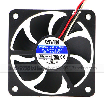 AVC C6010T12M 12V 0.15A 6CM电脑CPU滚珠散热风扇 60X60X10