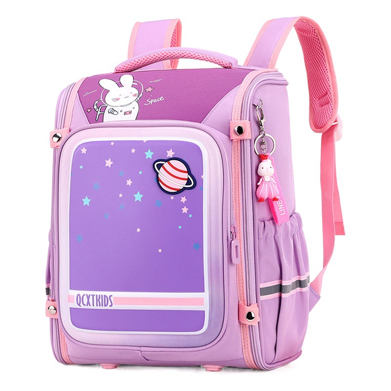 Peces naturales de la escuela primaria estudiante mochila femenina Grado 2-6 completo espacio abierto bolsa de impresión logo de una sola pieza de entrega transfronteriza