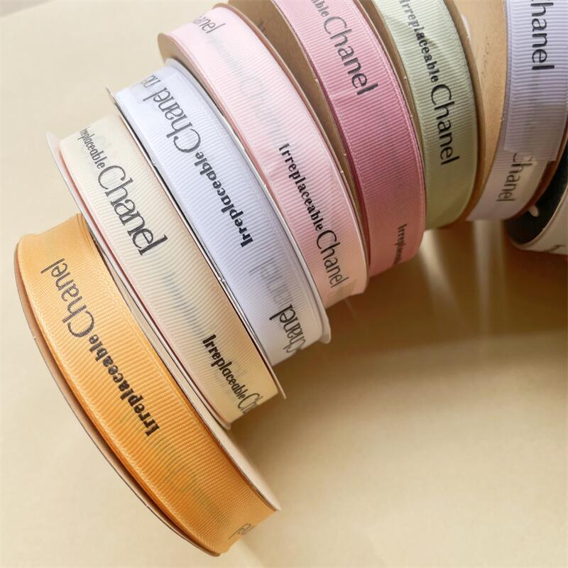 小香风丝带批发2cm英文螺纹带节日礼物鲜花包装蝴蝶结蛋糕丝带