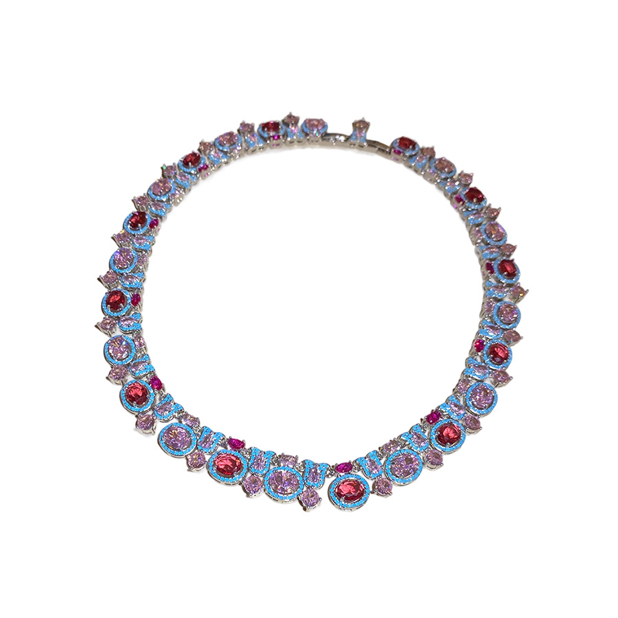 Medieval vintage zircon conjunto de geometría retrógrado sofisticado versátil cortesano estilo de hebilla joyería de nicho de alta calidad
