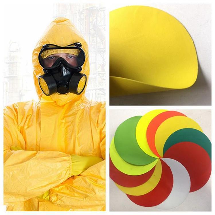 0.38mm黄色耐酸碱阻燃pvc涂层轻型防化服面料
