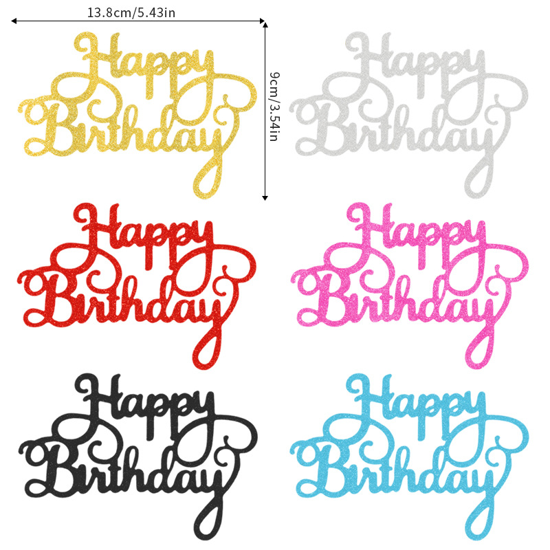 Nuevos adornos para pasteles, decoraciones de feliz cumpleaños, pequeños adornos para pasteles de cumpleaños, venta al por mayor del fabricante. image 3