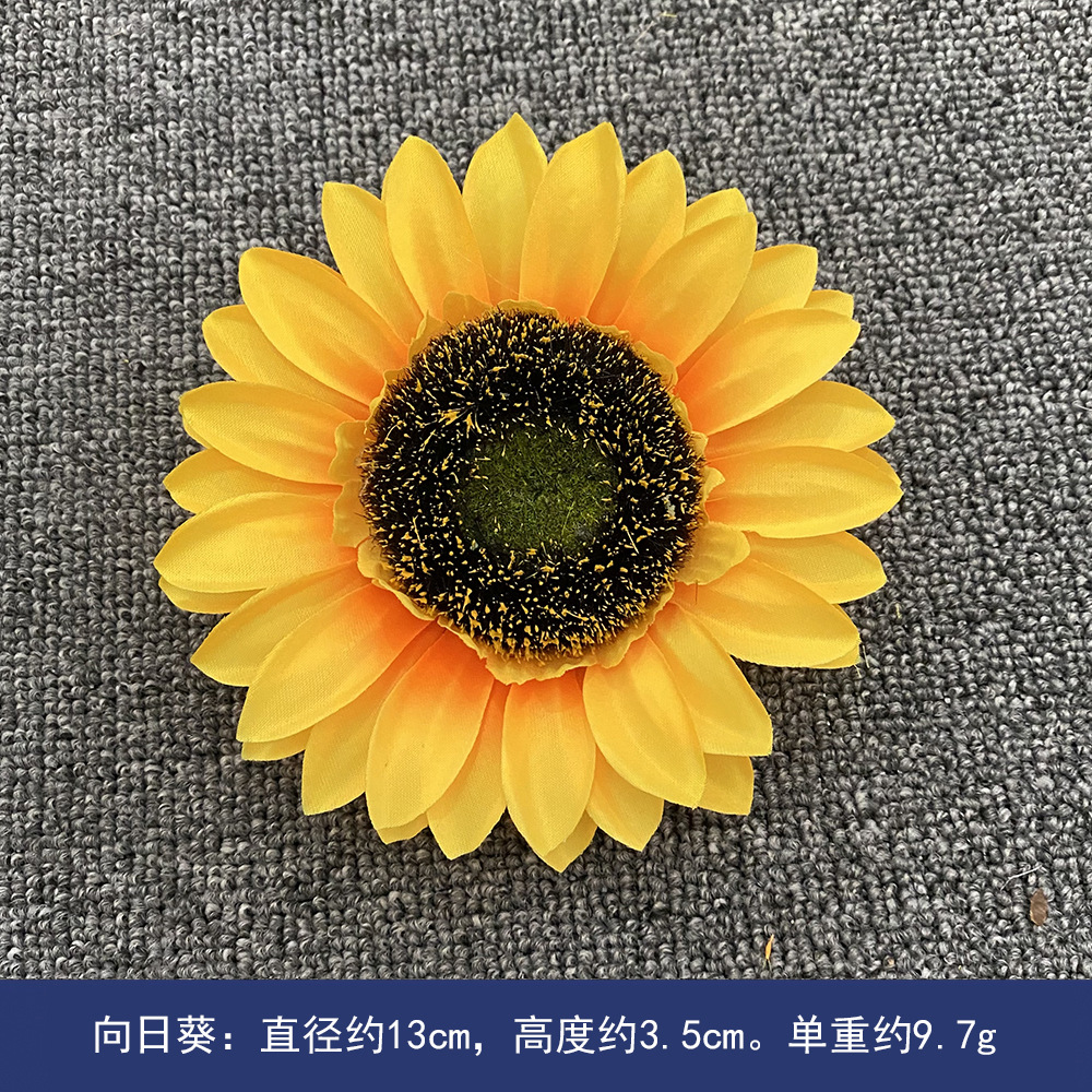 Flores de girasol simuladas girasoles cabeza de girasoles al por mayor DIY accesorios de flores falsas flores de baile ropa de decoración flores