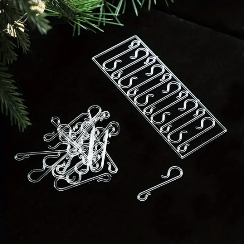 Christmas S Hook Pendant Christmas Tree Accessories Golden Hook Transparent Color Christmas S Hook Decoration_voghion.com
